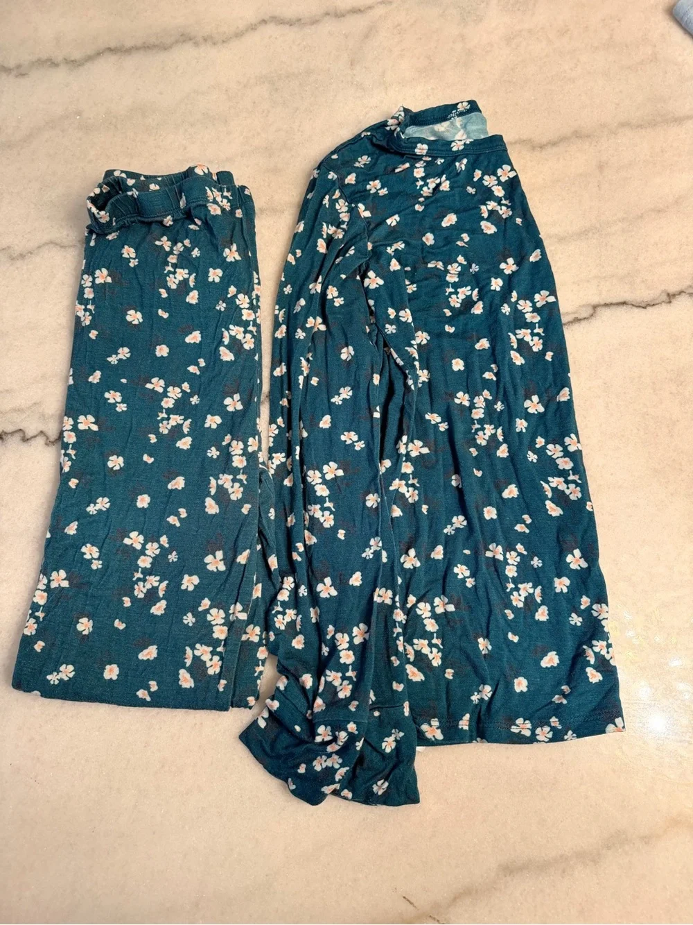 Posh Peanut Teal Floral Two-Piece Set